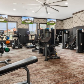 a gym with exercise equipment